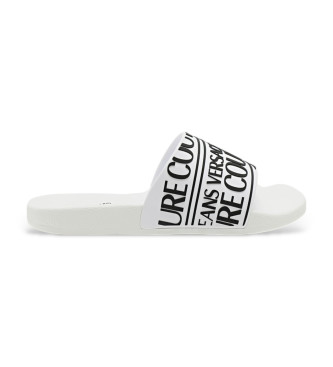 Versace Jeans Couture Weie Flip-Flops mit Logo auf dem Rist