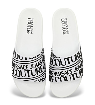 Versace Jeans Couture White flip-flops with logo on the instep