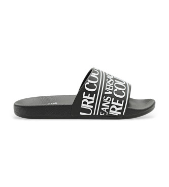 Versace Jeans Couture Teenslippers logo bovenkant zwart