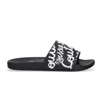 Versace Jeans Couture Black logo flip-flops