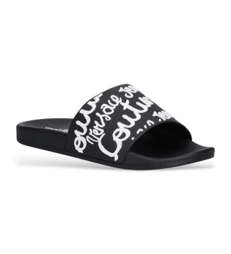 Versace Jeans Couture Black logo flip-flops