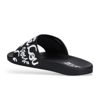 Versace Jeans Couture Zwarte teenslippers met logo