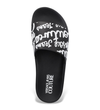 Versace Jeans Couture Black logo flip-flops