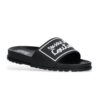 Versace Jeans Couture Schwarze Logo-Flip-Flops