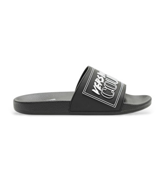 Versace Jeans Couture Black logo flip-flops