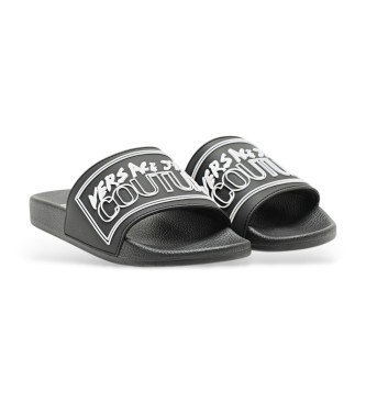 Versace Jeans Couture Zwarte teenslippers met logo