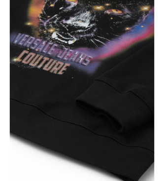 Versace Jeans Couture Lstsiddende Sauvage-sweatshirt med htte Sort