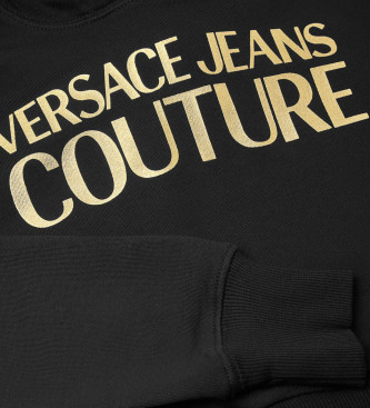 Versace Jeans Couture Sweat court avec capuche et logo noir