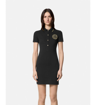 Versace Jeans Couture Robe polo midi V-Emblem noir