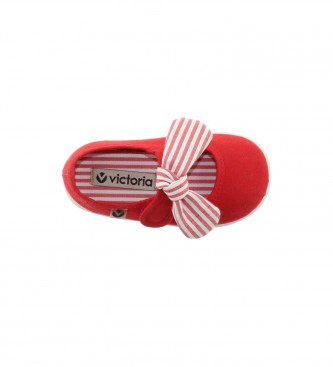 Victoria Manoletinas Ojal Red striped scarf