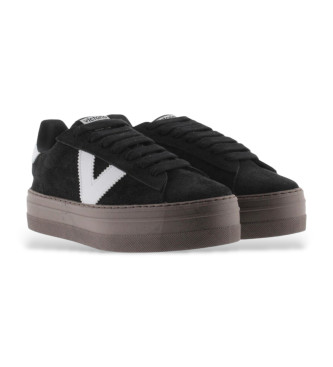 Victoria Barcelona Leder Sneakers schwarz