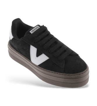 Victoria Barcelona Leder Sneakers schwarz