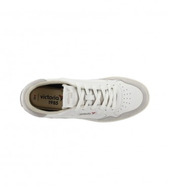 Victoria Sneaker C80 Retro Classic in pelle bianca e grigia