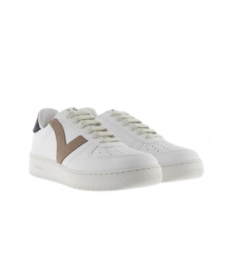 Victoria Skórzane buty sportowe Kontrastowy biały, brązowy
