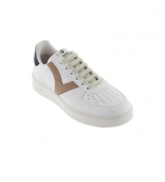 Victoria Skórzane buty sportowe Kontrastowy biały, brązowy