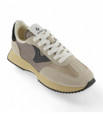 Victoria Cosmos beige leather trainers