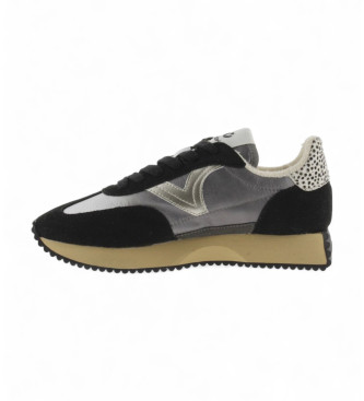 Victoria Sneakers Cosmos in nylon metallo pelle nera