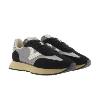 Victoria Sneakers Cosmos in nylon metallo pelle nera