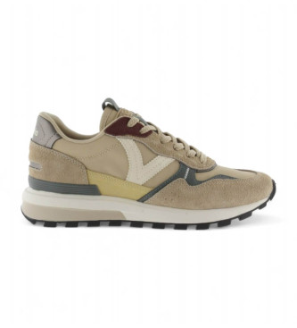 Victoria Luna beige leren sportschoenen