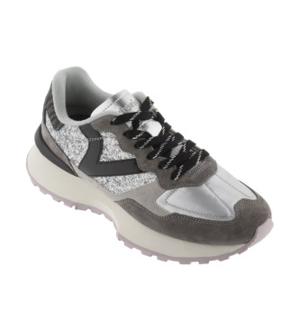 Victoria Zapatillas de Piel Rush-Metal Glitter gris