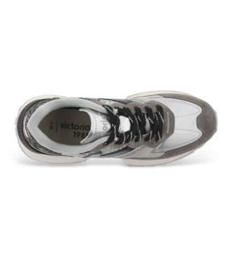 Victoria Zapatillas de Piel Rush-Metal Glitter gris