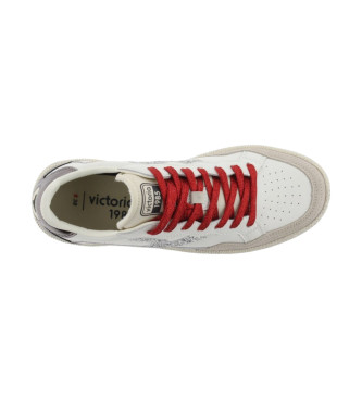 Victoria Sneakers Smash in pelle bianca con glitter metallici