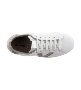 Victoria Usnjene superge Tenis & Chips Glitter white