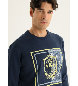 Victorio & Lucchino, V&L Marineblaues Grafik-Sweatshirt