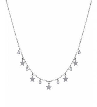 VIDAL & VIDAL Necklace Candy Silver smooth stars zircons silver plated