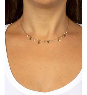 VIDAL & VIDAL Necklace Candy Silver smooth stars zirconia gold plated