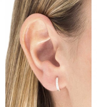 VIDAL & VIDAL Trendy silver zirconia hoop earrings