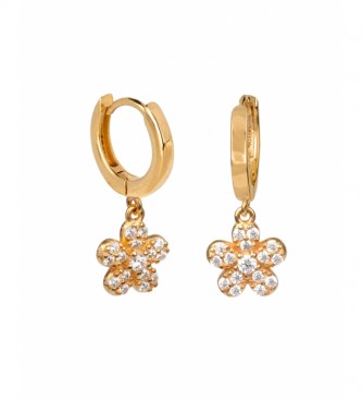 VIDAL & VIDAL Earrings Candy Silver gold plated zirconia flower hoop earrings
