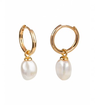 VIDAL & VIDAL Earrings Essentials Gold gold plated pearl hoop earrings