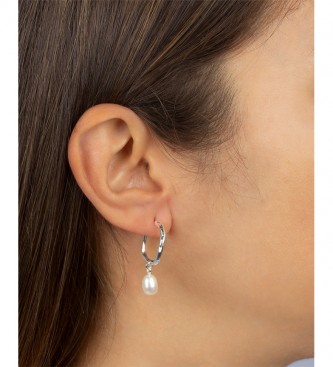 VIDAL & VIDAL Earrings Essentials Silver hoop earrings baroque cultured pearl