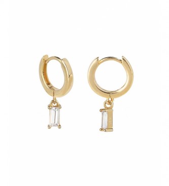 VIDAL & VIDAL Earrings Trendy rectangular zirconia gold 18Ktes