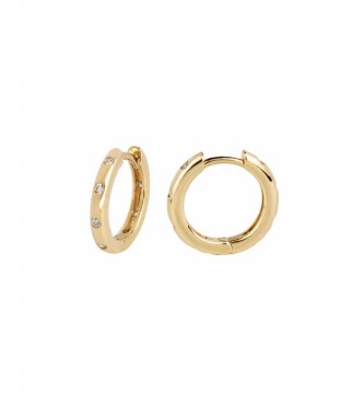 VIDAL & VIDAL Earrings Trendy zirconia dots 16mm gold 18Ktes