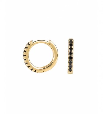 VIDAL & VIDAL Trendy hoop earrings black zirconia 18k gold 18Ktes