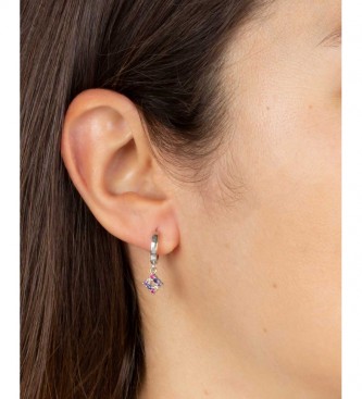 VIDAL & VIDAL Trendy earrings square hoop earrings zircons multicolor silver