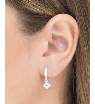 VIDAL & VIDAL Trendy earrings square hoop earrings square zirconia silver