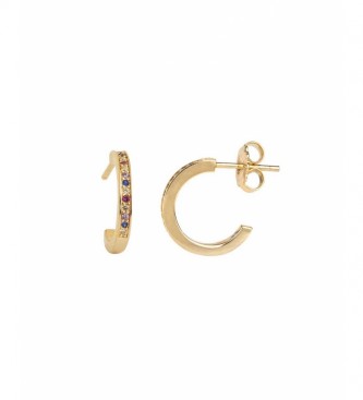 VIDAL & VIDAL Earrings Trendy multicolor 14x2mm gold 18Ktes
