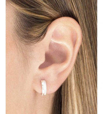 VIDAL & VIDAL Trendy earrings silver zirconia hoop earrings