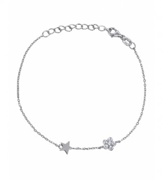 VIDAL & VIDAL Bracelet Candy Silver flower zirconia star star silver plated