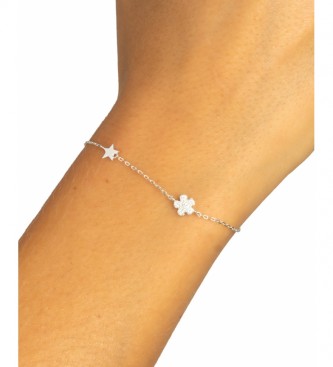 VIDAL & VIDAL Bracelet Candy Silver flower zirconia star star silver plated