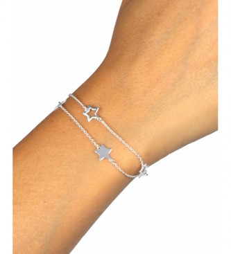 VIDAL & VIDAL Bracelet Essentials Silver two silver plated stars chains