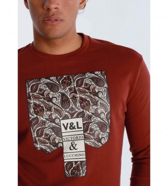 Victorio & Lucchino, V&L Paisley Graphic T-shirt red