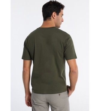 Victorio & Lucchino, V&L Logo Short Sleeve V-neck T-Shirt - Sport Line Khaki