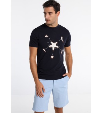 Victorio & Lucchino, V&L T-shirt manica corta con grafica ricamata blu