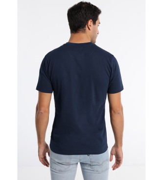 Victorio & Lucchino, V&L Korte Mouw Grafisch Bloemen T-shirt - Cowboy Blauw