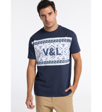 Victorio & Lucchino, V&L Manga Curta Camiseta Grfica T-Shirt Azul Peito