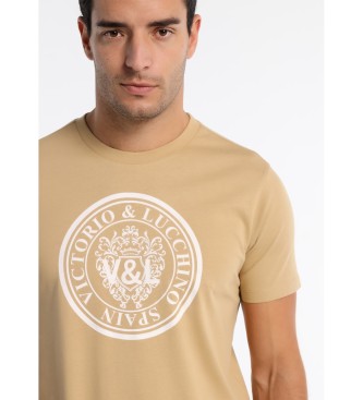 Victorio & Lucchino, V&L T-shirt manica corta Log Heraldic Marrone
